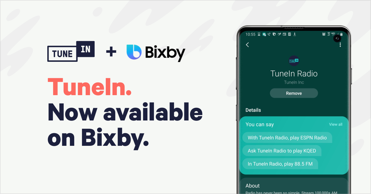 Tunein Is At Your Command With Samsung Bixby Tunein - roblox live from tunein